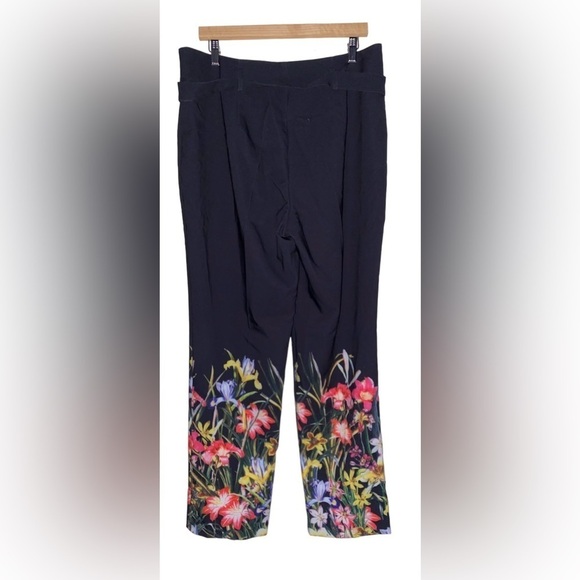 Kate & Mallory Floral‎ Straight Leg Pants Career Business Office Work Women L - Picture 2 of 11